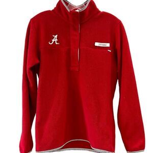 COLUMBIA Men's ALABAMA Crimson Tide Collegiate Harborside Fleece Pullover Small